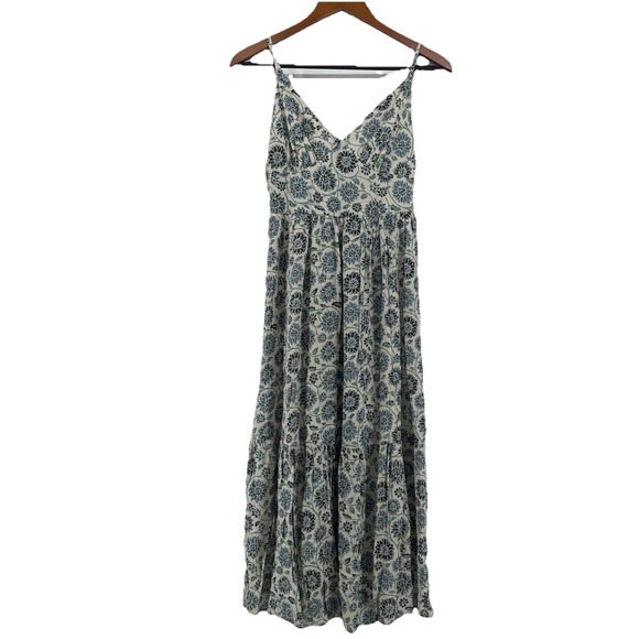 Japna Midi Dress Women's Small Blue Floral Strappy Tiered Fairy Western Boho NEW - Picture 11 of 13